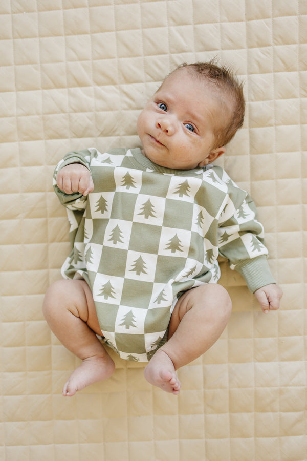 checkered-christmas-tree-sweatshirt-romper Sophia's Style-1